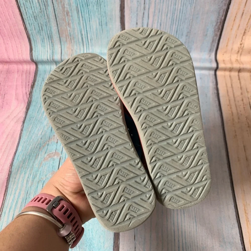 Reef Kids Blue Dinosaur Flip Flops